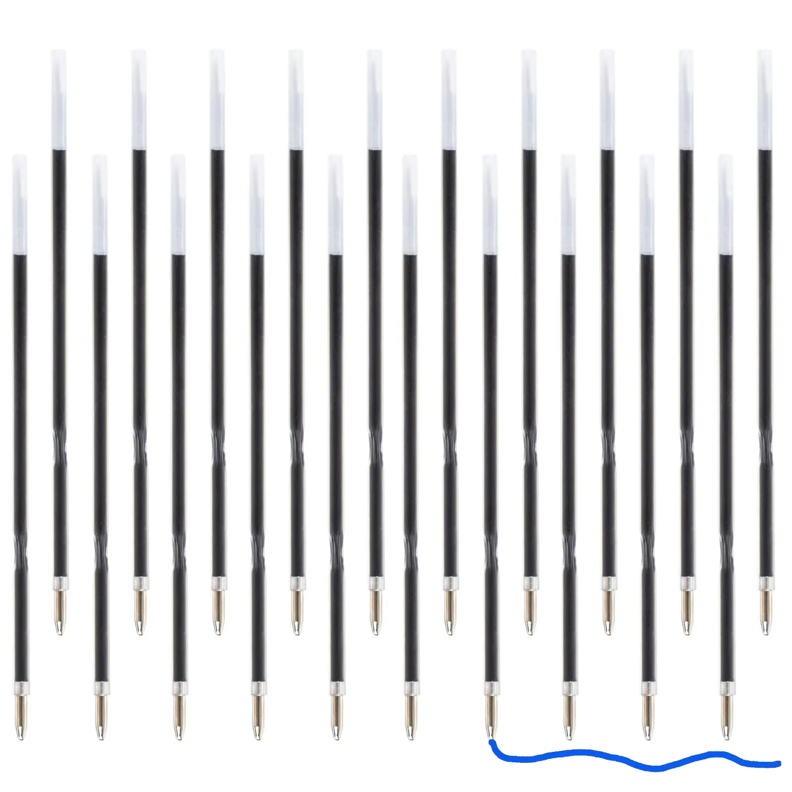 100 Stück 98 mm schwarze/blaue/rote Nachfüllungen für 2-in-1-Kugelschreiber, 3,85 Zoll/9,8 cm, Nachfüllungen für Touchscreen-Stylus-Stifte – Detail 5