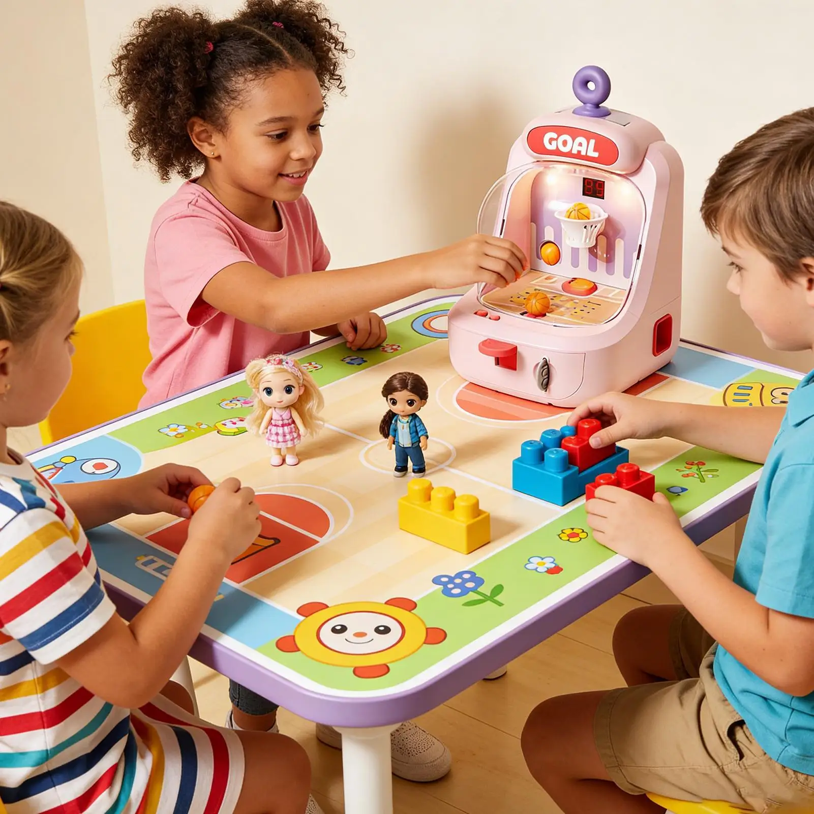 Mini Tabletop Basketball Game Educational Ball Sports Toy Mind Training Toys For Boys Girls Students Gamers Home Playroom