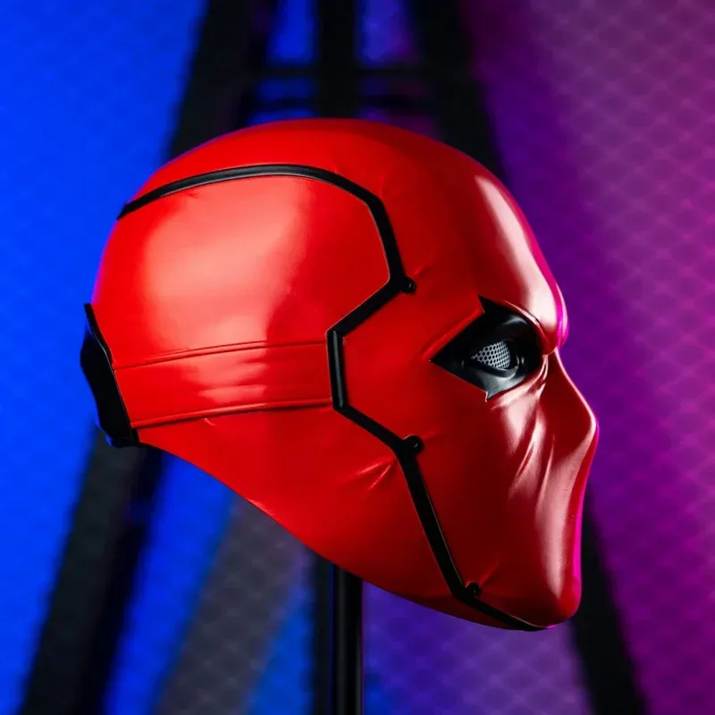 CyRed Hood Mask Movie Villain Cosplay  Bat Red Hood Helmet Man Full Head Resin Cosplay Costume Prop Replica Fancy Party Headwear