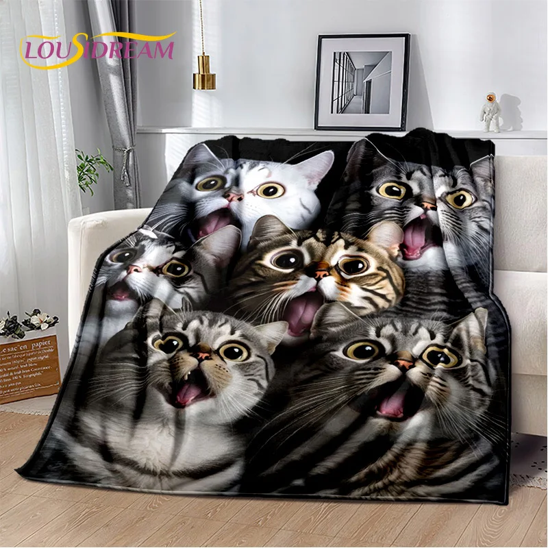 Cartoon Cute Calico Cat,Garfield Cat,Persian Cat,Ragdoll Blanket,Soft Throw Blanket for Home Bedroom Bed Sofa Cover Blanket Kids