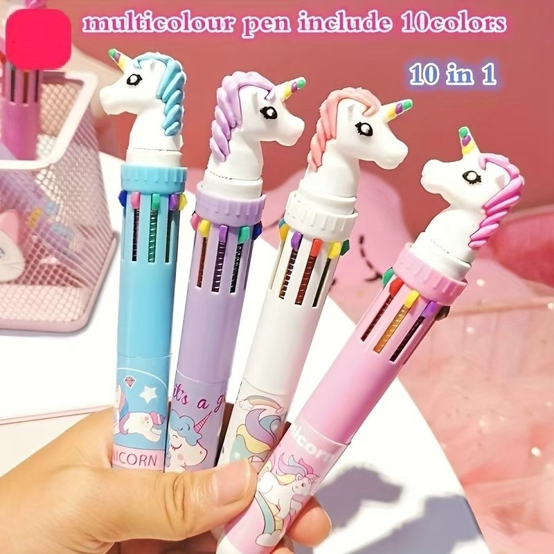  4Pcs 10 Color Cartoon Pen Kids Gifts Birthday Party Children's Prizes Christmas Wedding Guest Gifts Carnival Party Gift Pack 