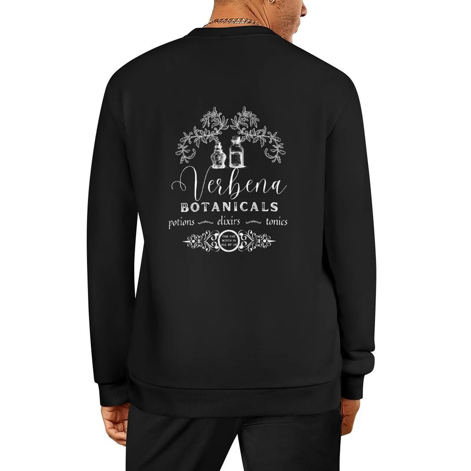 

Practical Magic Verbena Botanicals Bottles Pullover autumn male clothes men wear aesthetic clothing pullover