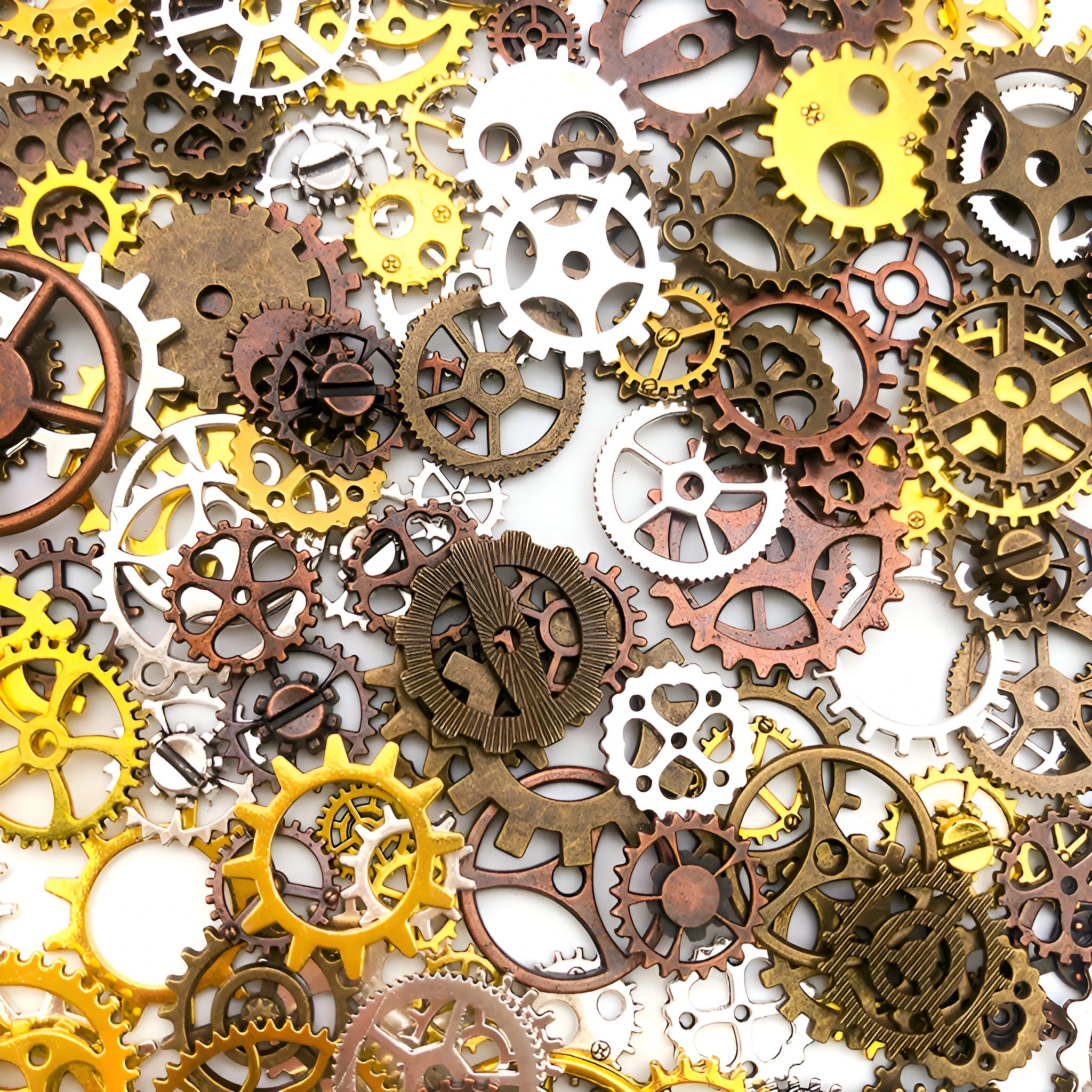 About 30/50g Random Mix Color Mix Size Metal Mechanical Steampunk Cogs Gears Charms Pendant For DIY Jewelry Making Accessories