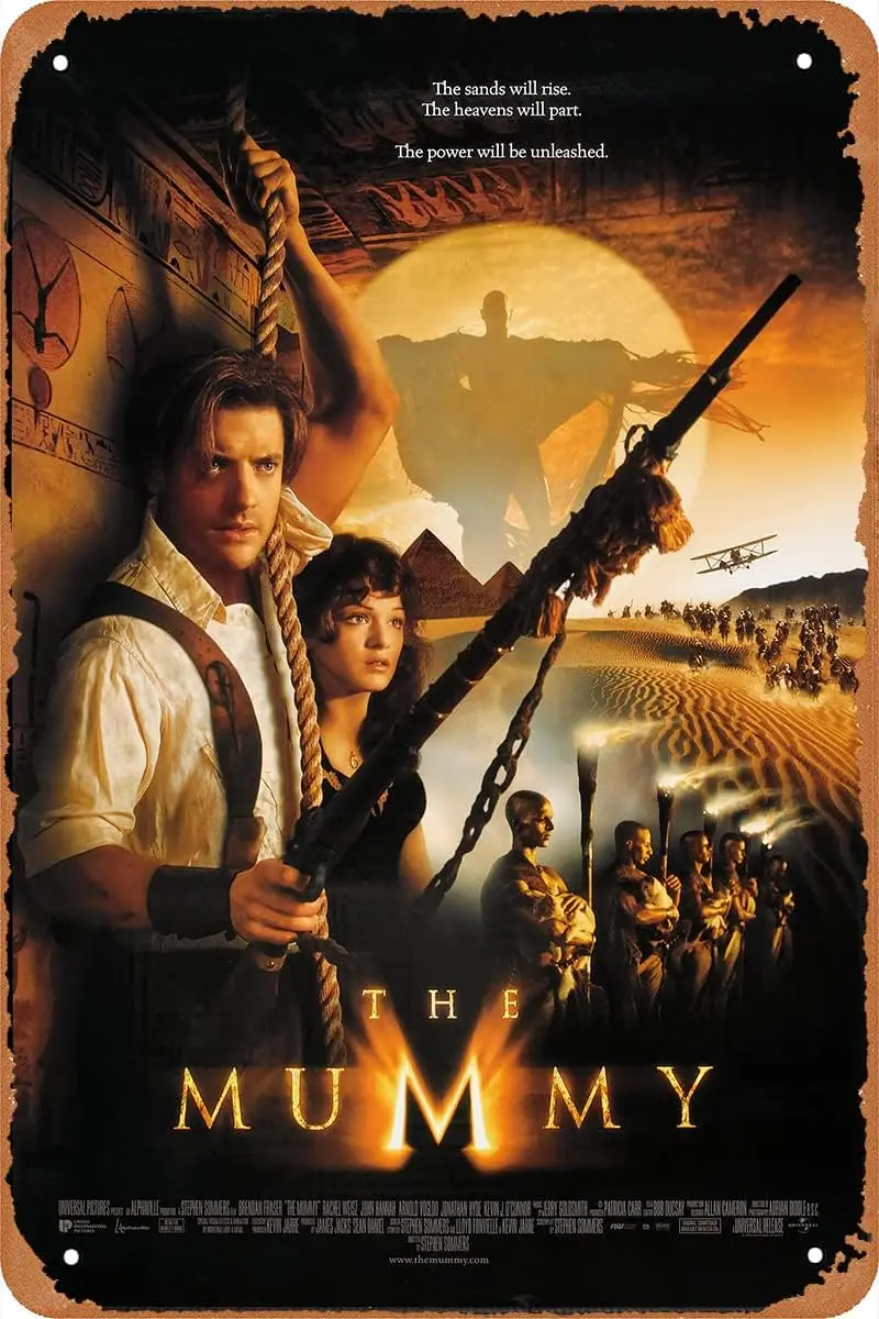 The Mummy Movie Poster Vintage Metal Tin Sign for Pub Man Cave Wall Home Bar Wall Decor 12x8 Inch