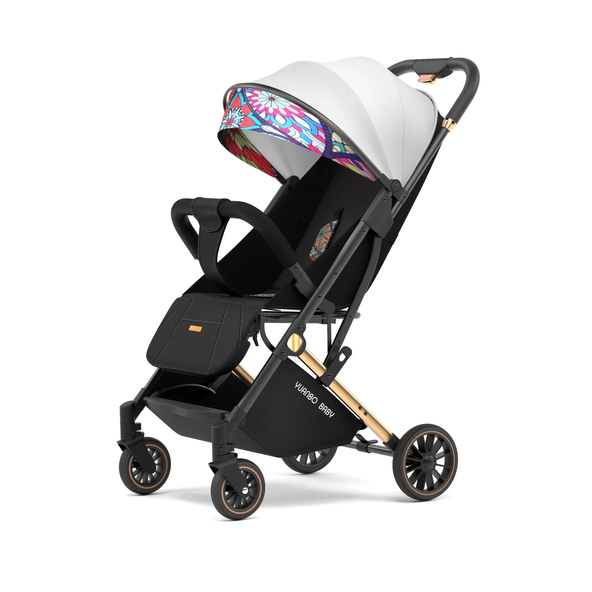 Folding Baby Stroller Lightweight Folding Newborn Baby High Landscape Two-way Seat Can Take on The Plane Four Wheel Stroller