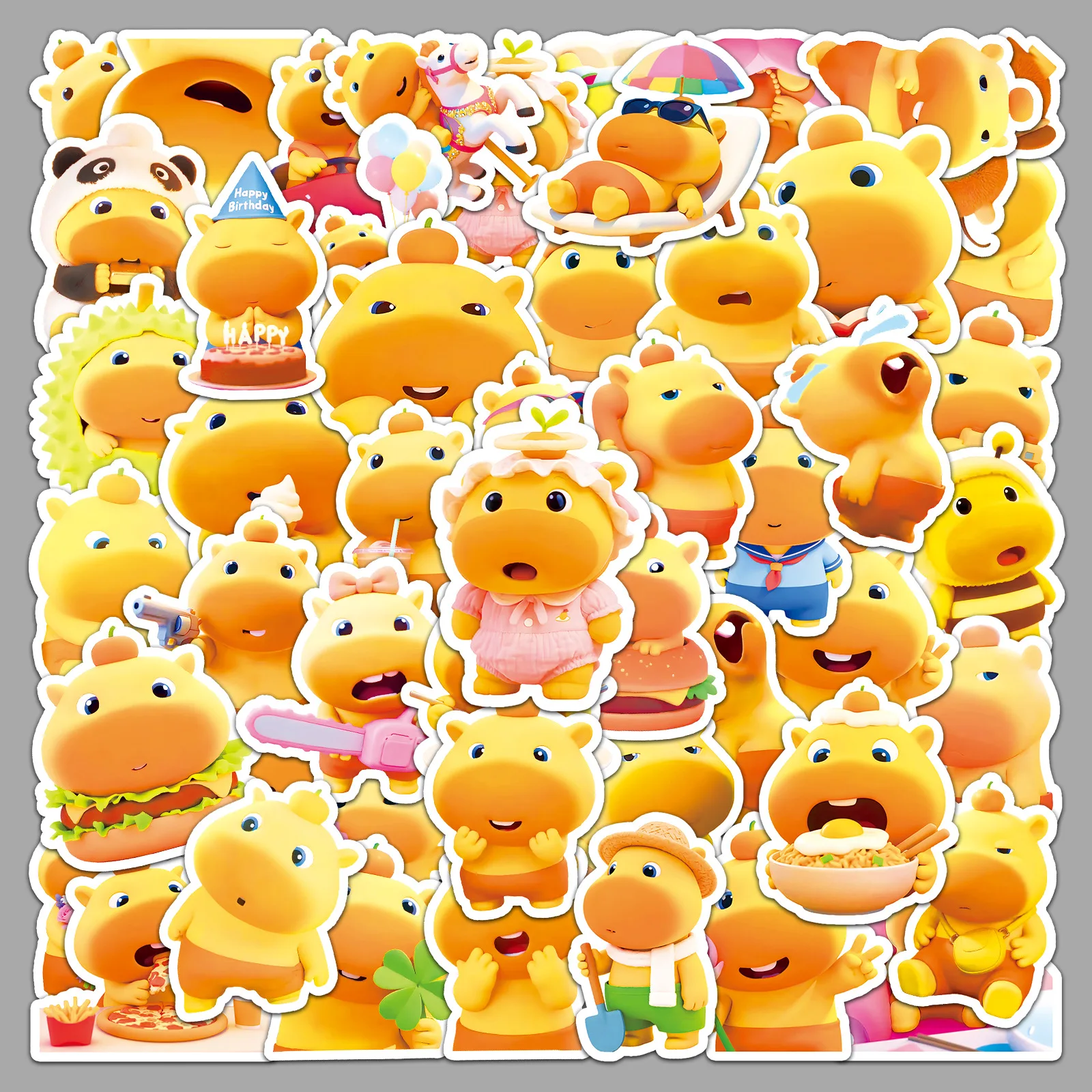 

50PCS Cute Capybara Graffiti Stickers DIY Decorative Water Bottles Phone Case Suitcase Skateboard Stationery Decals Kid Toy Gift