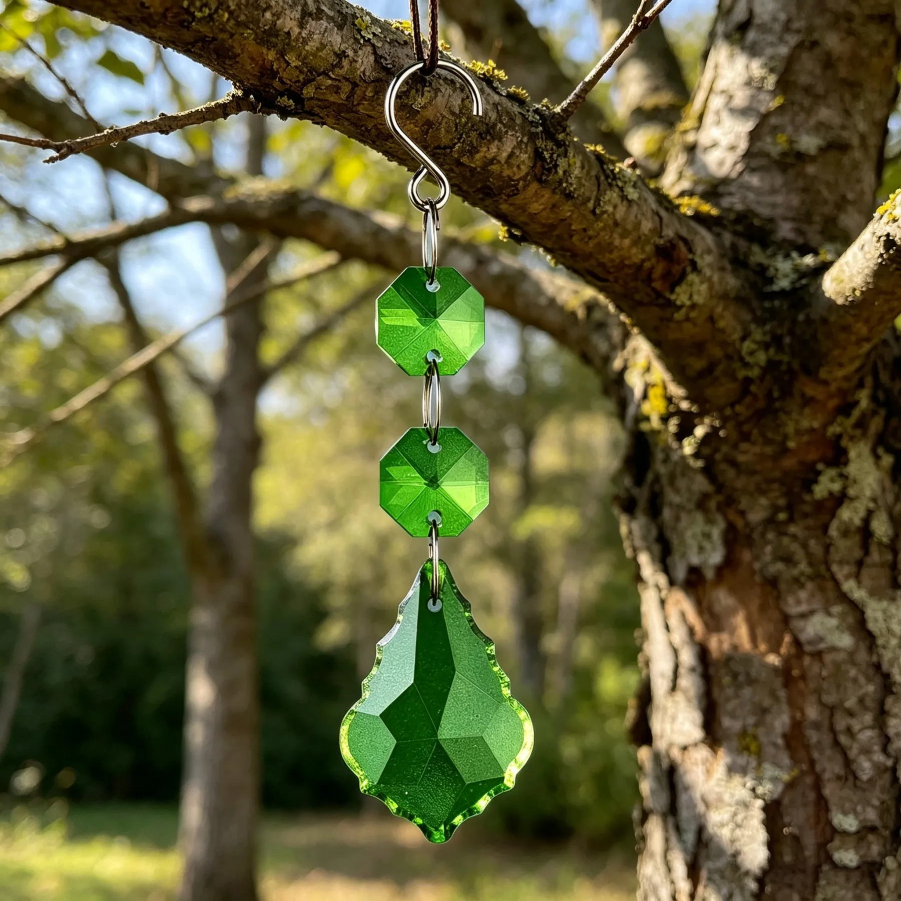 5pcs Maple Leaf Crystal Prisms - Rainbow Maker Sun Catcher for Window, Christmas Tree & Halloween Decor, Door Curtain Pendant
