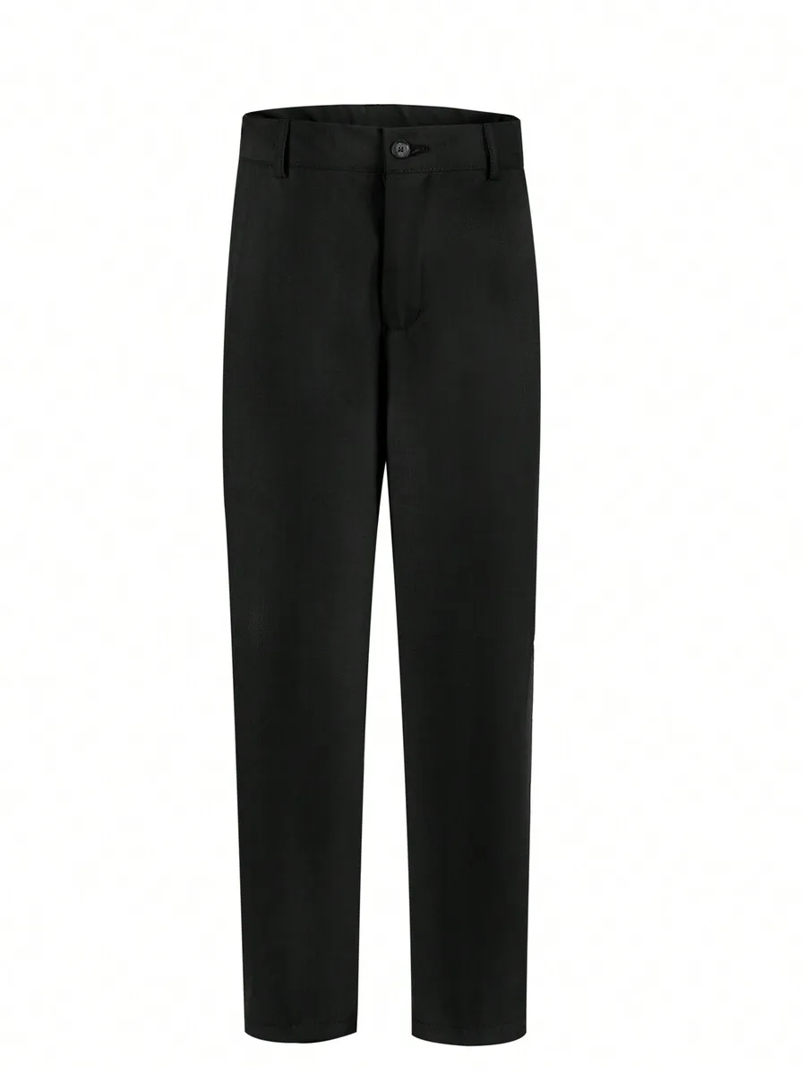 

Black Flat Front Formal Pants for Boys, School Uniform or Wedding Wear
