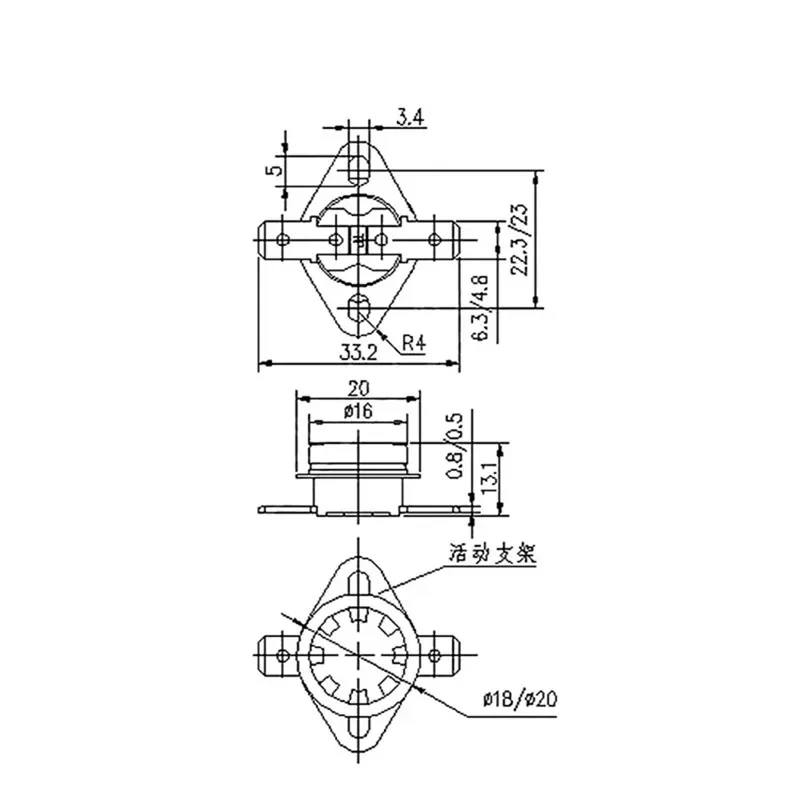 1PCS Normally Open KSD301 10A 250V 0-160 degree Normally Closed Bakelite KSD-301 Temperature Switch Thermostat Sensor 50 60 65