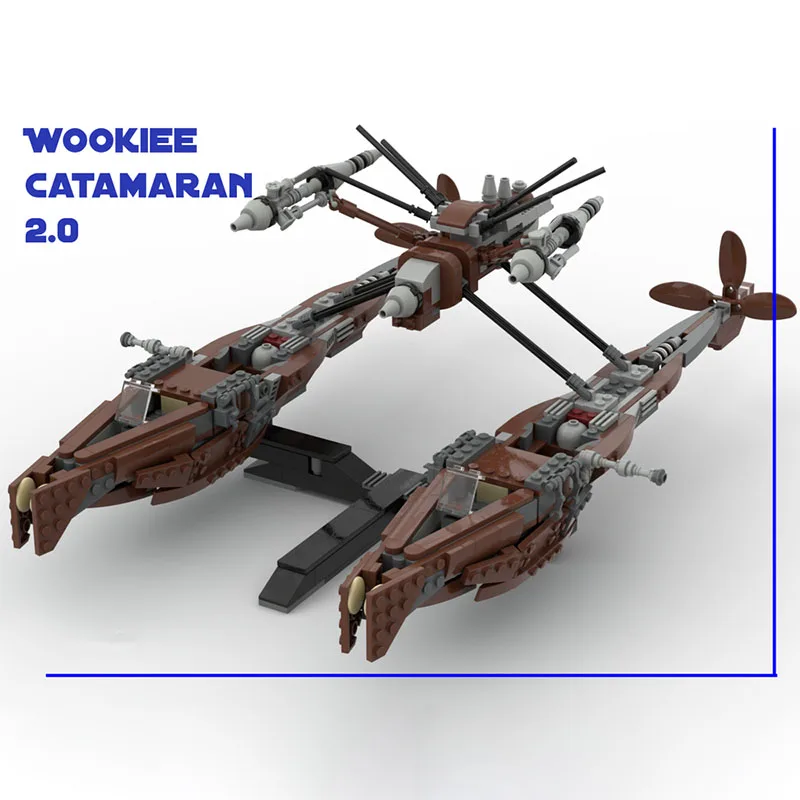 

563 шт., звездная битва MOC Wookiee Catamaran 2,0, строительные блоки, обучающие игрушки-супергерои, улучшающие детскую творчество, подарок на день рождения
