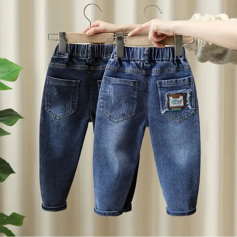 

Children's Jeans Trousers Spring and Autumn New Style Boys' Slim fit Small Leg Pants Fashion Casual Pants