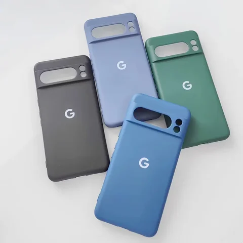 Для Google Pixel 6A 7A 8A Чехол Pixel 8 7 6 9 Pro XL Мягкий жидкий силиконовый чехол Тонкий противоударный защитный чехол для задней панели телефона + логотип