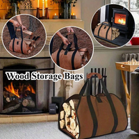 Wood Carry Bag Firewood Carrier Durable Canvas Tote Multifunction Firewood Tote Ergonomic Canvas Log Storage Bags Large Capacity