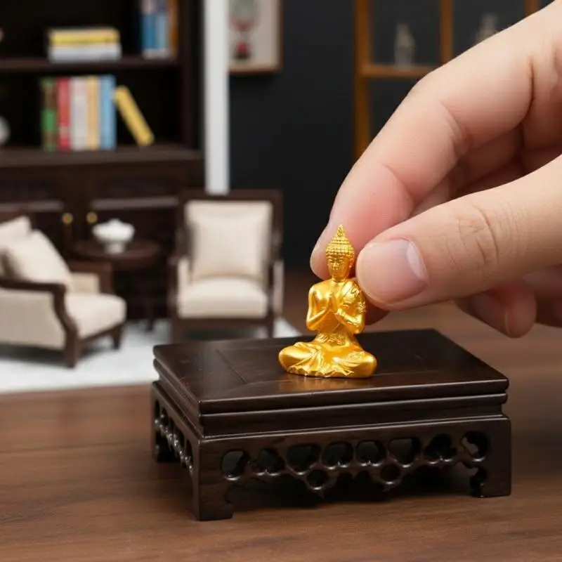 Tibetan Miniature Buddha Statues, In Various Shapes, Are Resin Handicrafts, Altar Ornaments, And Desktop Decorations
