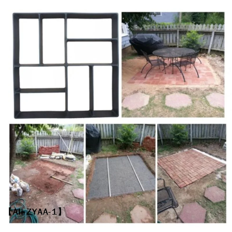 【A】DIY Path Maker Paver Molds Stone Brick Concrete Mold Concrete Walk Garden Path Paving Paver Reusable Patio Molds Paviment