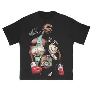 Mike Tyson Boxing Graphic Tee | Y2K Shirt | Vintage Streetwear | Autographed T-Shirt