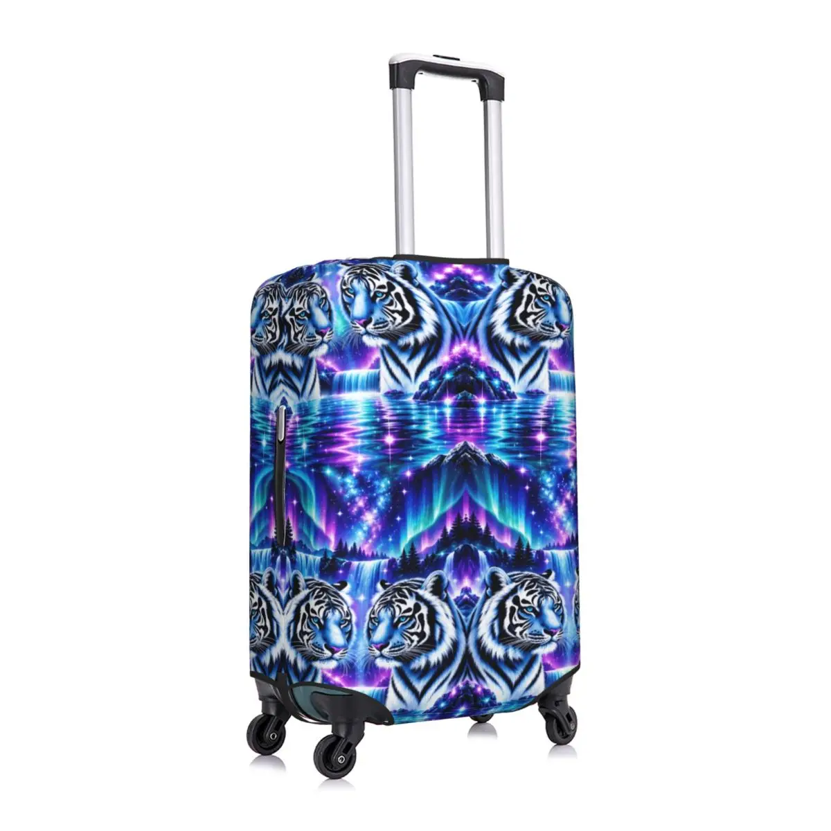 Tiger Patterned Suitcase Cover Flight Flat 2d Digital Printing Practical Luggage Case Cruise Trip Protector