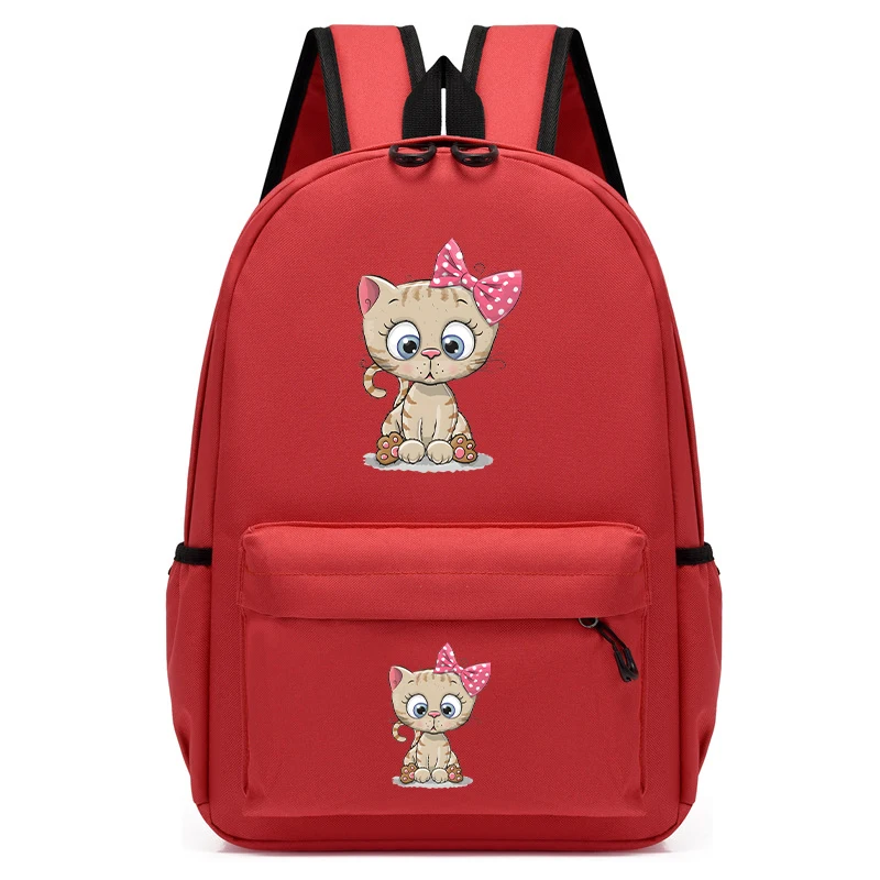 Basisschooltas Schattige Cartoon Kitten Print Schoolrugzak Studenten Kawaii Kat Meisjes Schooltas Boekentas Kinderen Bagpacks