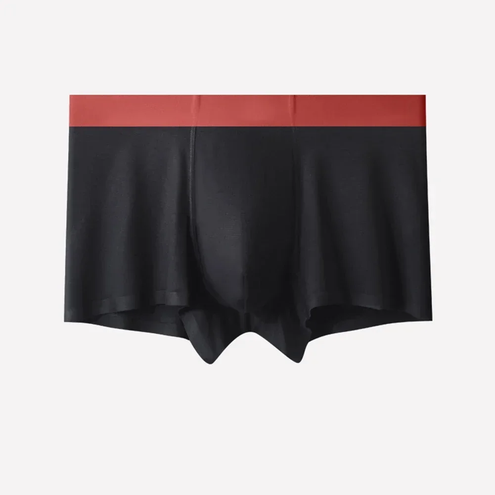 

Men Modal Sexy Big Bulge Pouch Underpants Ice Silk Seamless Underwear Ultra-Soft Comfort Trunks Solid Loose Lingerie