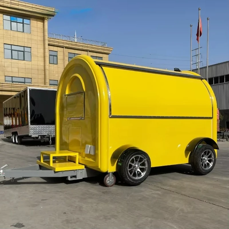 Mini Round Mobile Coffee Van - Burgers Fries Ice Cream Street Catering Food Truck for Sale