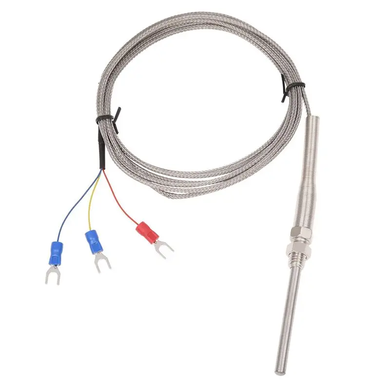 3X 0-400C PT100 Type 5Mm X 50Mm Temperature Controller Thermocouple Probe 2 Meters