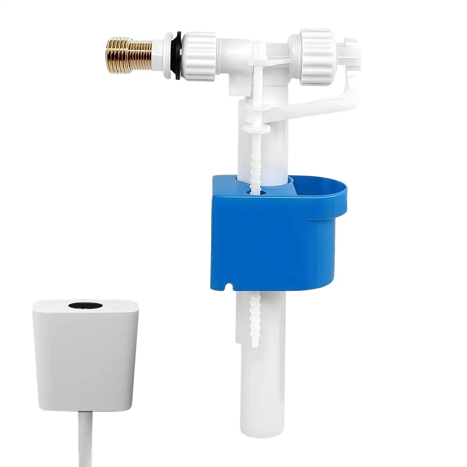 Image of Toilettentank-Einlassventil mit Schwimmerventil, auslaufsicher und langlebig, Ersatz für Toiletten-Einlassventil mit seitlichem Eingang aus Kunststoff für G3/8 G1/2