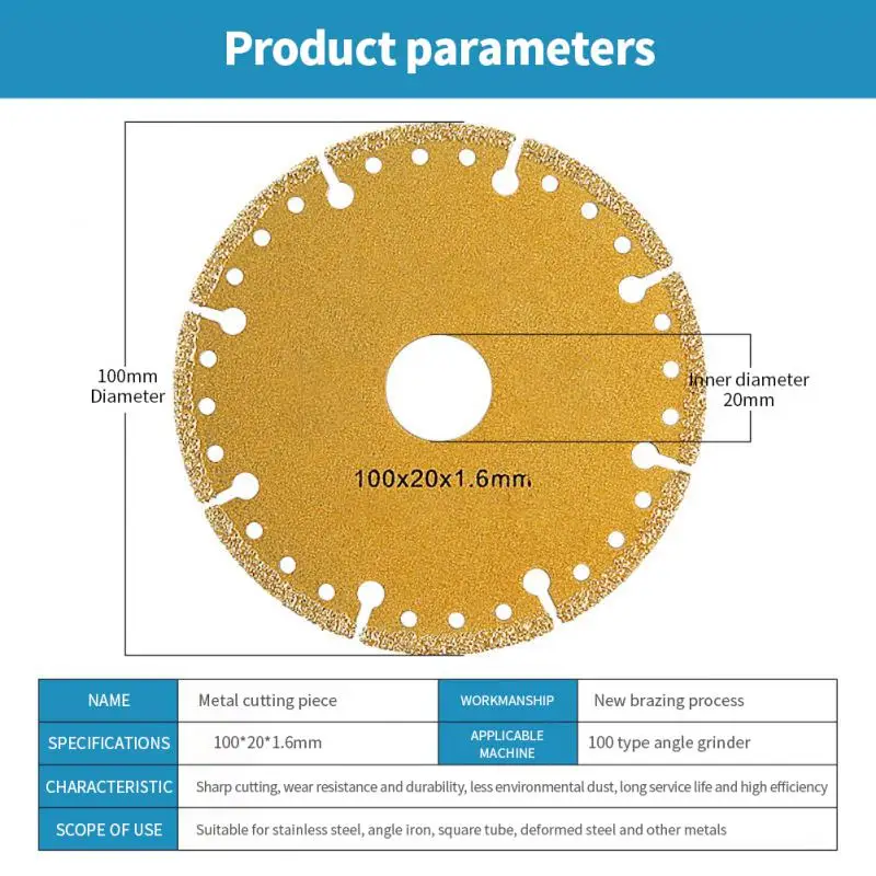 Brazed Saw Blade For Steel Metal Stone Cast Iron Rebar Aluminum All Purpose Demolition Contractors Cutting Disc