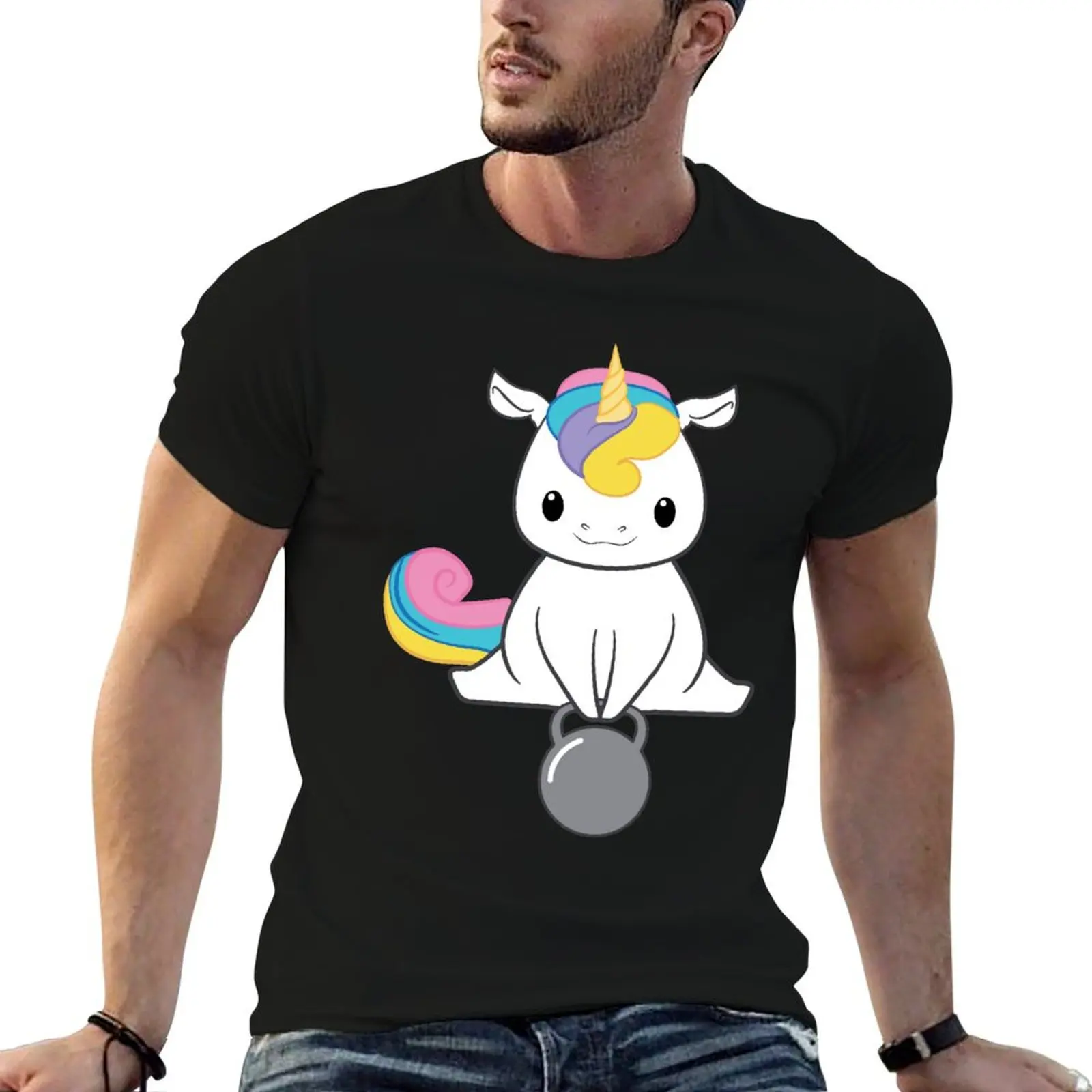 

Fitness Lover Kettlebell Unicorn T-Shirt cotton t shirts high quality funny t shirts dark humor man t shirt designer T-Shirt