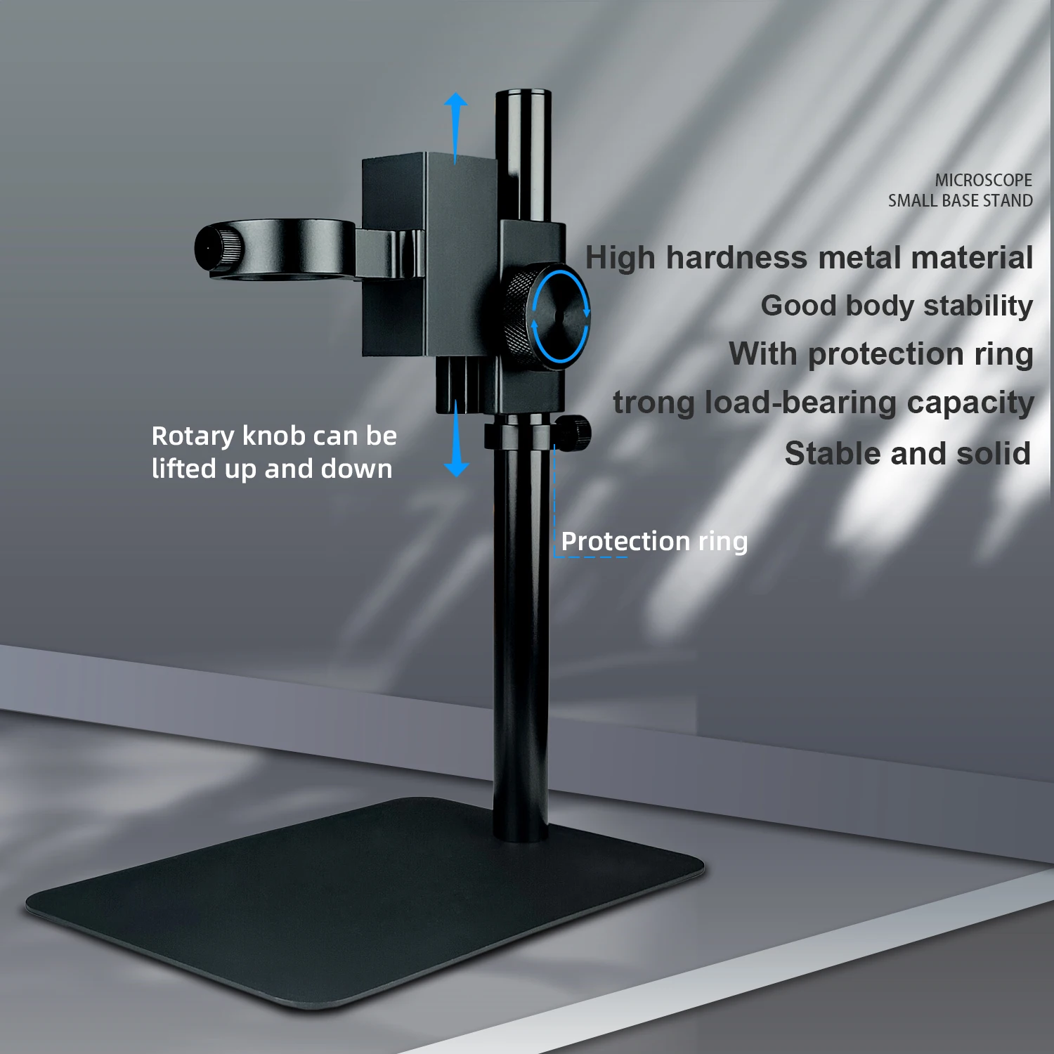 Digital Mircoscope Base Aluminum Alloy Adjustable Focusing Bracket Focus Holder Table Stand 42mm For Zoom Lens Microscope Camera