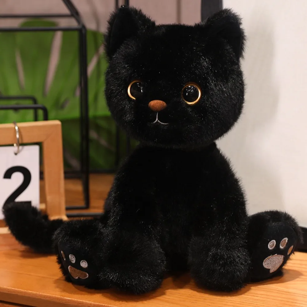

Simulation Doll Sitting Cat Plush Toy Big Eyes Fluffy Cute Animal Plush Doll 23/35cm Thick Paw Soft Cat Plush Pillow Children