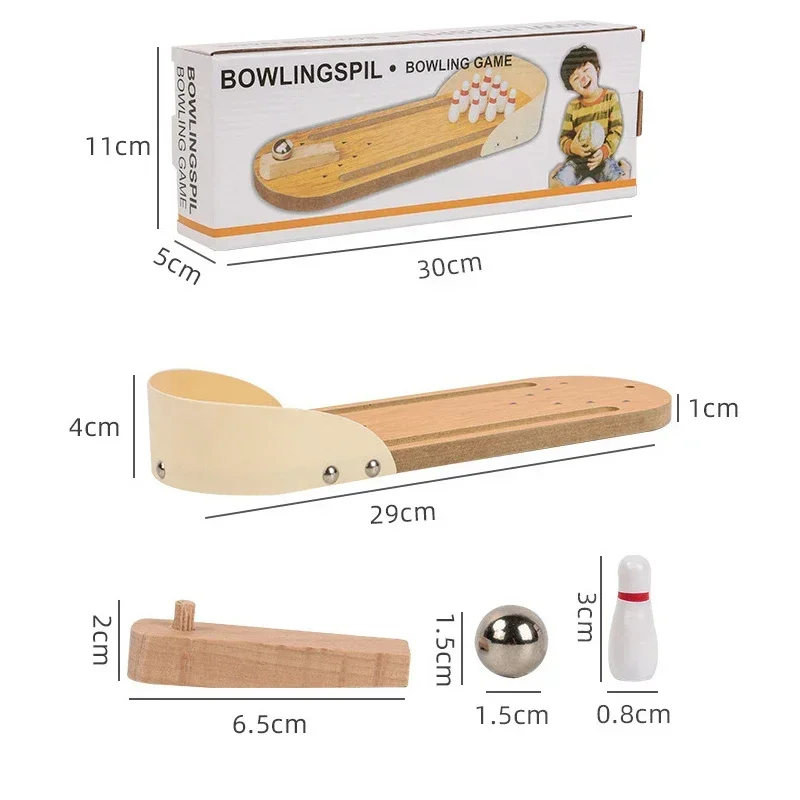 미니 볼링 안전한 나무 어린이 레저 스트레스 해소 장난감 데스크탑 게임 부모 자녀 장난감 파티 인터랙티브 장난감