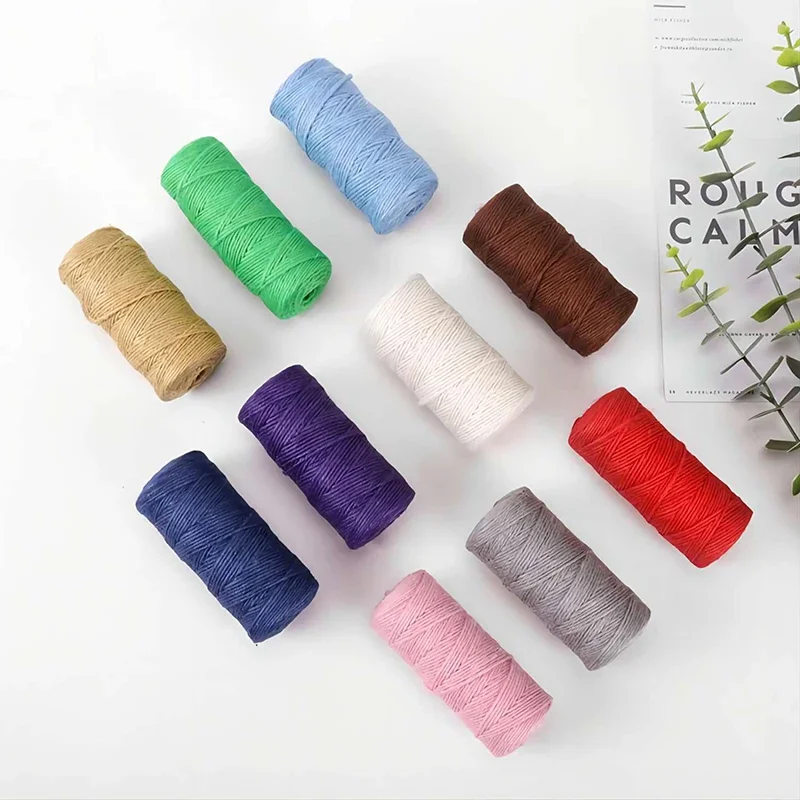 100M/Roll 2mm Colorful Jute Twine Natural Burlap Hessian Cord Vintage Jute Rope DIY Craft Gift Wrapping Wedding Party Decor Cord