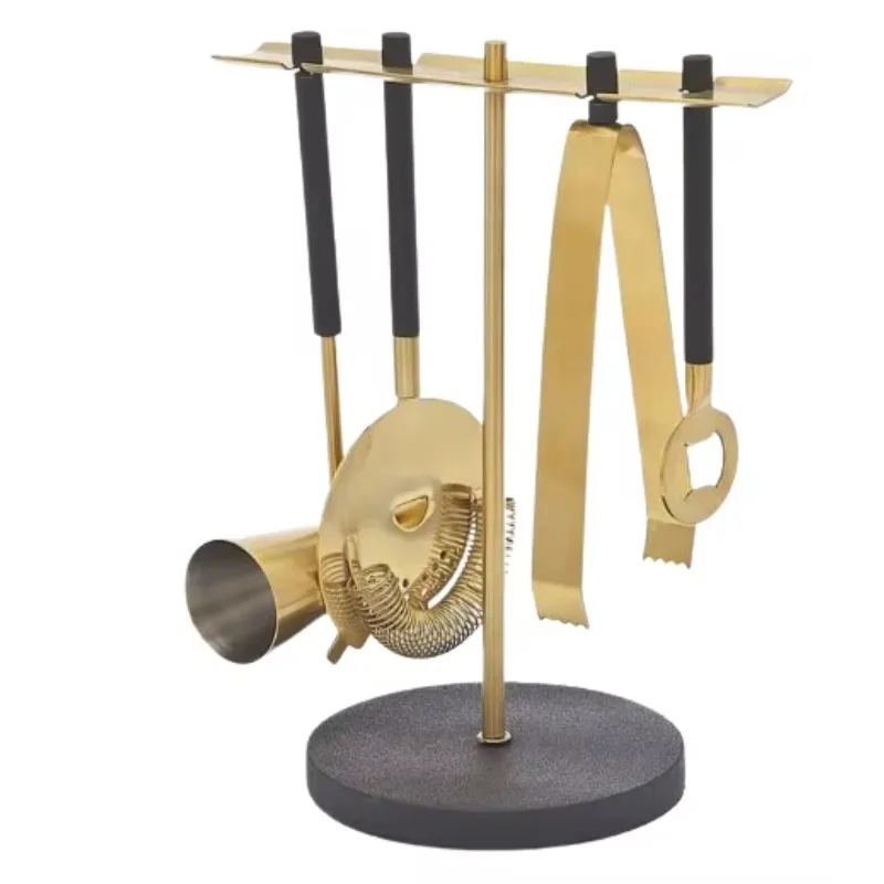 Bar Accessories Gold Finished Stainless Steel Cocktail Mixer Clamp Mixer Kit Bar Tools Mixer Cocktail