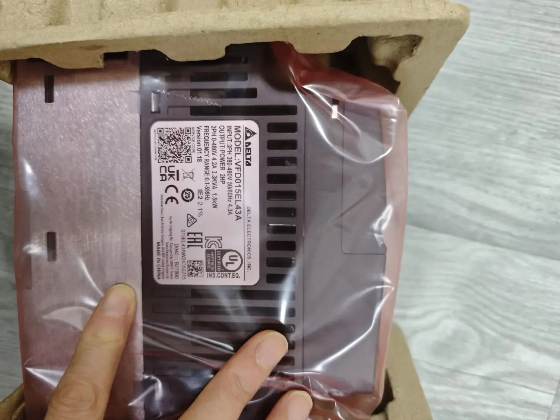 

IN STOCK NEW VFD015EL43A Frequency Changer VFD-EL Series Inverter 1.5KW