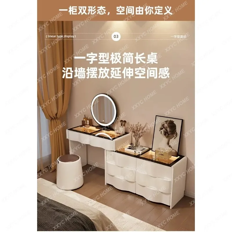 YDZEssentials  Vanity Desk Shelves Narrow Modern Corner Dressing Table Makeup Compact Coiffeuse De Chambre