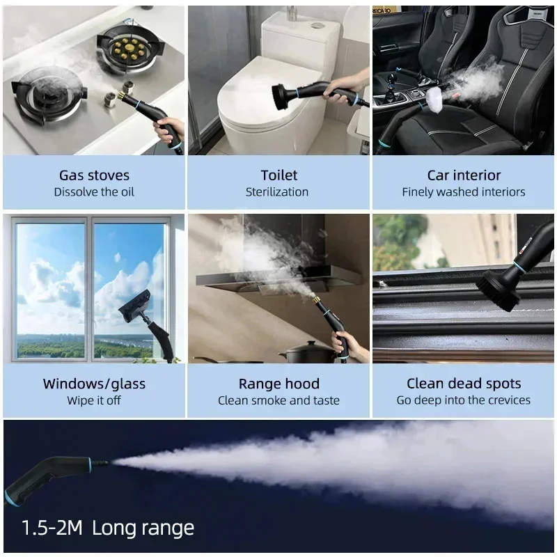 220V 1250ml High Pressure Cleaning Steam Machine Car Eauty Industry Steam Cleaning Machine Multifunctional Portable Cleaner 썸네일 4