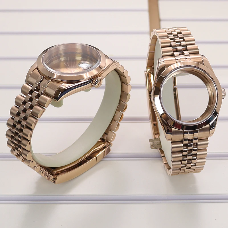 36mm 39mm Uhrenzubehör für Seiko NH35 NH34 NH36 Miyota8215 Roségold Uhrengehäuse Armband Saphirglas 28,5mm Zifferblatt Air King – Detail 7