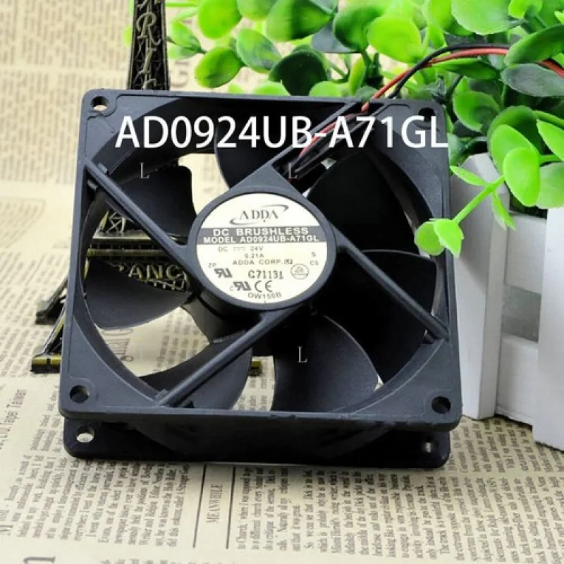 

L для ADDA 92*92*25 мм AD0924UB-A71G 24 В постоянного тока 0,21 А 61CFM 2-проводной прочный вентилятор охлаждения корпуса