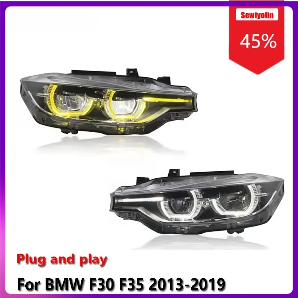 

Автомобильные светодиодные лампы Sewiyolin в сборе для BMW 3 серии F30 F35 2013-2019, желто-белые светодиодные лампы DRL, указатель поворота
