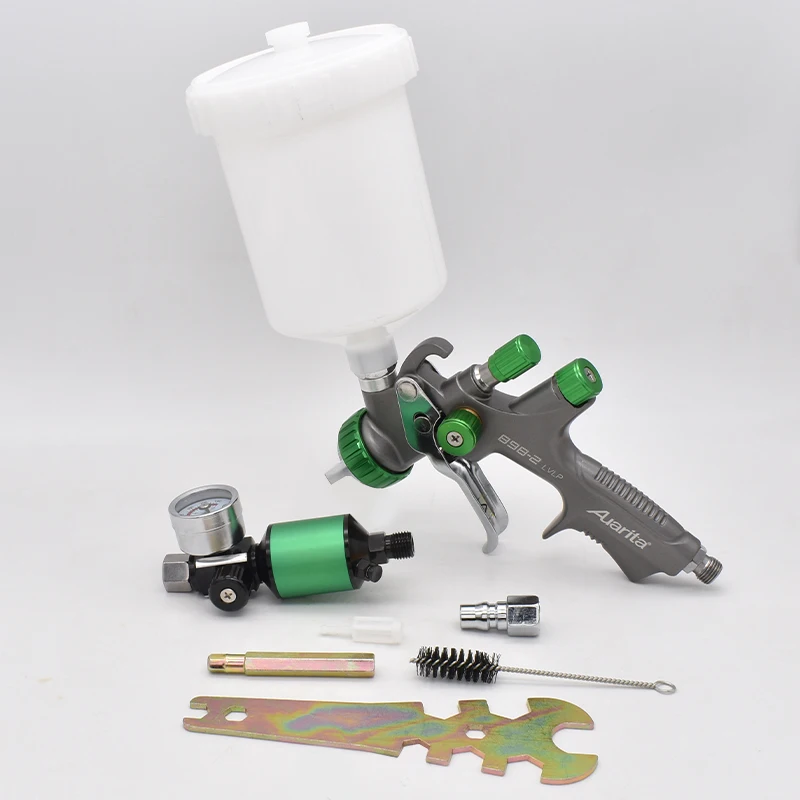 High Quality LVLP Auarita Spray Gun L898 Painting Gun 1.3mm Nozzle With Air Regulator Water Based Air Spray Gun Airbrush