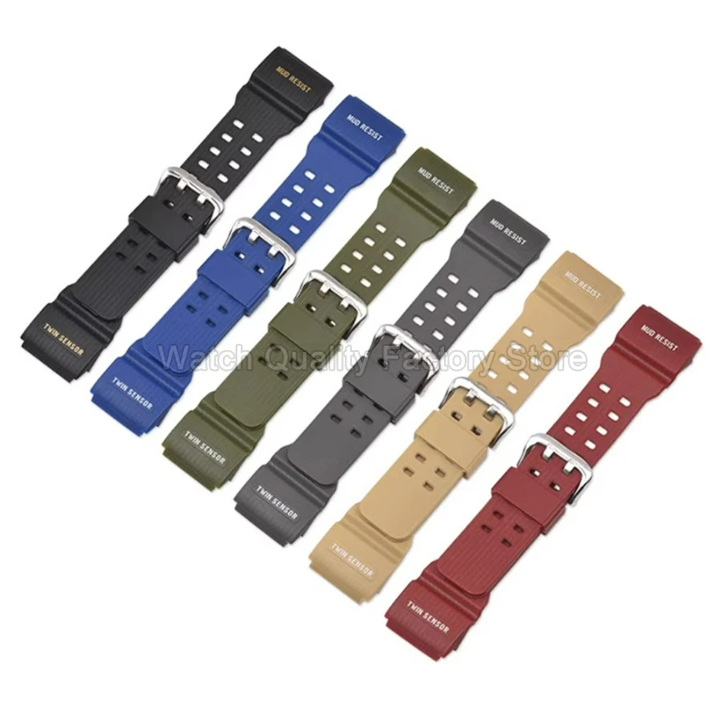 Para casio mudmaster GG-1000/GWG-100 pulseira de relógio de resina preto céu-azul exército-verde tamanho especial resistente à água interface especial