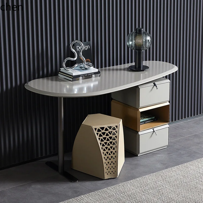 lyy Minimalist Solid Wood Dressing Table Rotatable Makeup Table Creative Bedroom Irregular Makeup Table