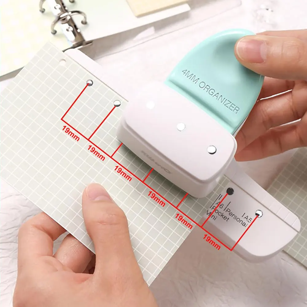 Three-hole hole punch & 4mm diameter hole punch paper hole punch for scrapbooks, loose-leaf notebooks, pocket books