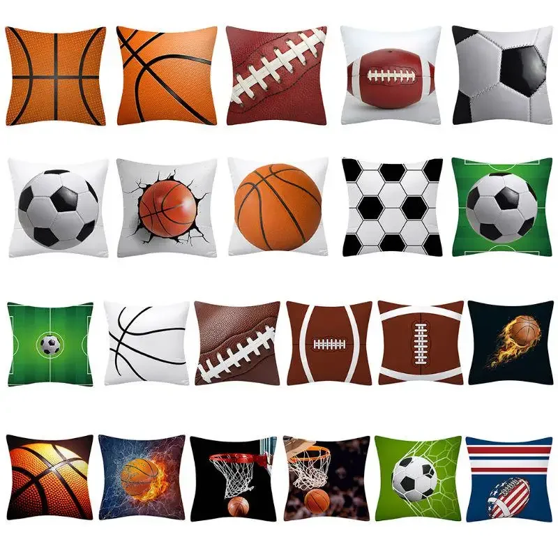 Sports Rugby Football Basketball Pillowcase Decoration Square Cushion Cover