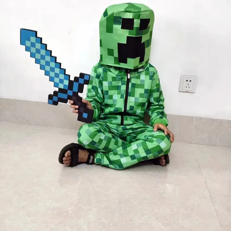 HAni 2025 niños Halloween Creepersw Anime Green Cos disfraz monos divertidos Sudadera con capucha chaqueta de fiesta de cumpleaños Ani ☆ ★ ww