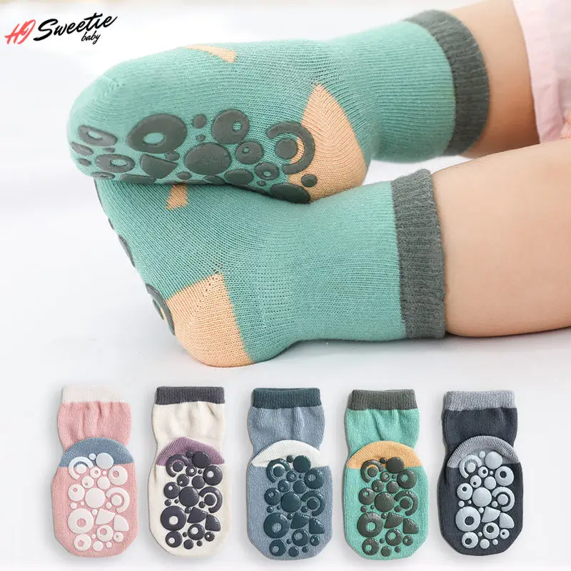 Autumn Winter Baby Socks Children Floor Socks Combed Cotton Baby Non-Slip Toddler Socks Newborn Cartoon Cotton Socks 0-5 Years