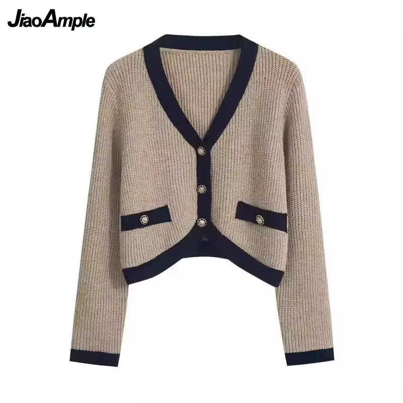 Cardigan maglione lavorato a maglia Vintage nuovo autunno primavera donna + pantaloni Micro Flare completo a due pezzi coreano elegante Chic Matching Set