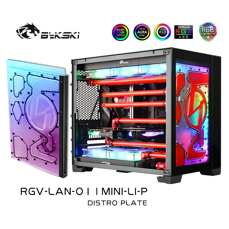 

Bykaki RGV-LAN-O11MINI-LI-P,Front Distro Plate Reservoir For Lianli O11 MINI Case, MOD PC Water Cooling kit For Computer CPU GPU