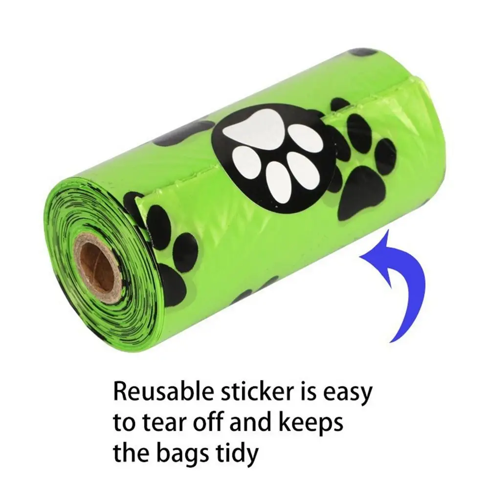 15pcs/roll Degradable Dog Poop Bags Disposable Biodegradable Pet Cat Garbage Bags Small Put Pet Feces Pet Pooper Bags Puppy