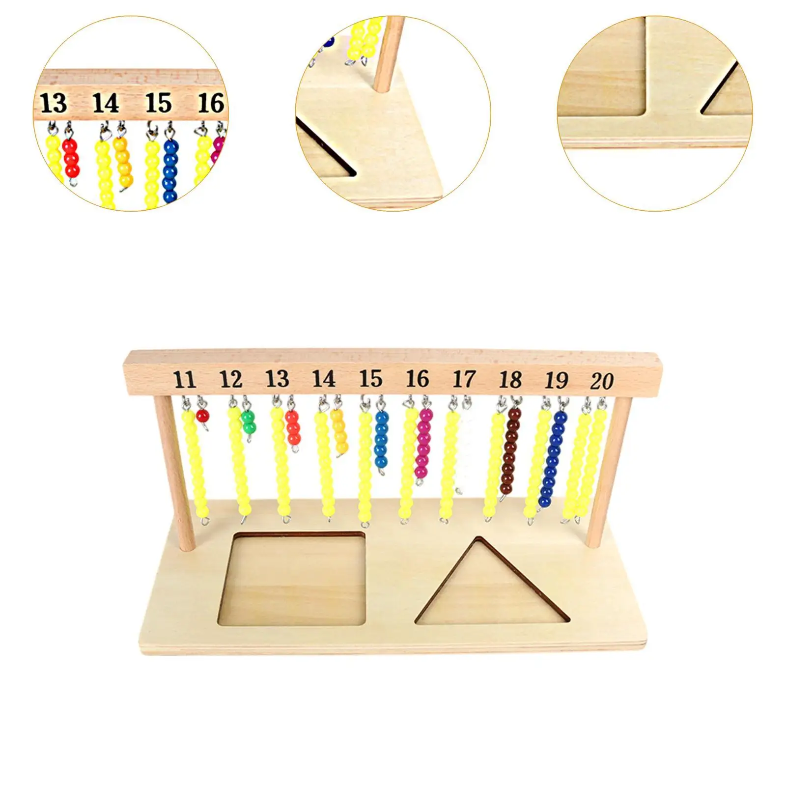 Wieszak Montessori na kolorowe koraliki schody z koralikami materiał matematyczny przenośny kolorowy wieszak na koraliki dla dzieci dzieci chłopcy dziewczęta